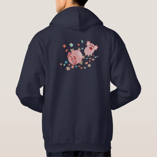 Deux mignons cochons en Sweat - shirt à capuche de (Dos)
