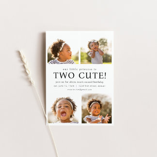 Deux mignons deuxième Invitation d'anniversaire av