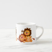 Deux mignons Lions Cartoon Jouer Espresso Mug (Droite)