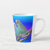 Deux Mignons Oiseaux Budgerigaires Latte Mug (Droite)