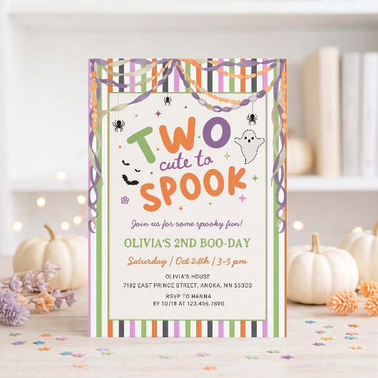 Deux mignons pour effrayer Invitation d'anniversai