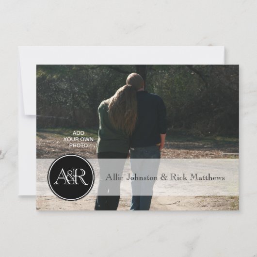 Deux Monogrammes Invitations De Mariage De Photos (Devant)