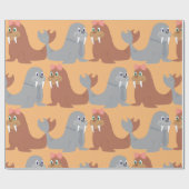 Deux morses papier cadeau (Plat)