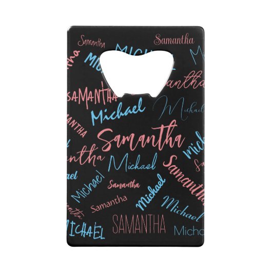 Deux noms couples motif monogramme bleu rose clair (Devant)