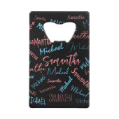 Deux noms couples motif monogramme bleu rose clair (Dos)