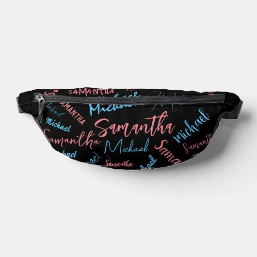 Deux noms couples motif monogramme bleu rose clair (Poser)