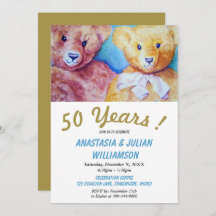 DEUX NOUNOURS 50 ANS ENSEMBLE INVITATION PARTI