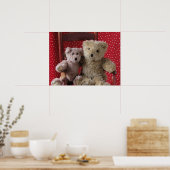 deux nounours dans une affiche rouge (Cuisine)