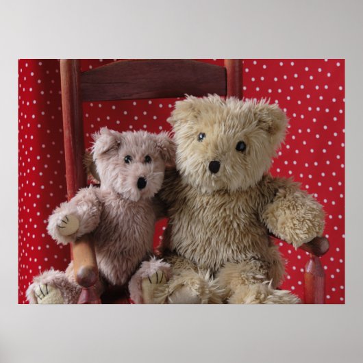 deux nounours dans une affiche rouge (Devant)