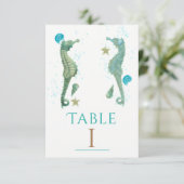 Deux Numéro de Table de Fête de Plage à l'Aquarell (Debout devant)