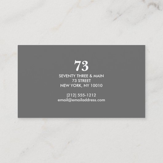 DEUX NUMÉROS LOGO II Designer Carte de visite (Dos)