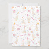 Deux oie sotte 2e anniversaire Invitation fille ro (Dos)