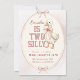 deux oie stupide rose invitation d'anniversaire