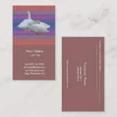 deux oies blanches en carte de visite arrière - pl (Devant / Derrière)