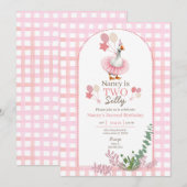 Deux oies soires 2e Invitation rose anniversaire (Devant / Derrière)