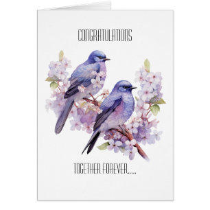 Deux oiseaux bleus Amour Mariage 