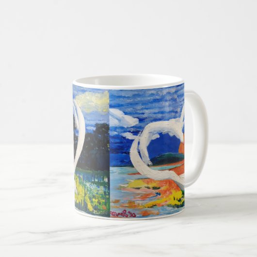 Deux Oiseaux Concept Mug (Devant droit)