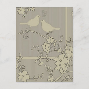 Deux oiseaux d'amour ~ Cartes postales / Invitatio