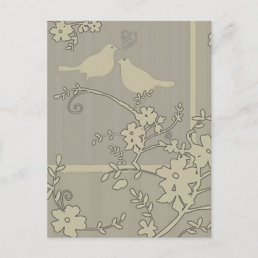 Deux oiseaux d'amour ~ Cartes postales / Invitatio (Devant)