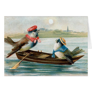 Deux oiseaux dans un bateau