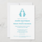 Deux oiseaux paons faire-part de mariage blanc tur (Dos)