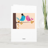 Deux Oiseaux Sur Branche | Carte de remerciements  (Dos)