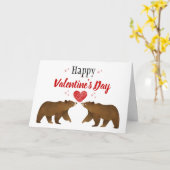 Deux ours & Coeurs Carte Saint Valentin (Fleur jaune)