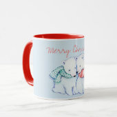 Deux ours polaires Joyeuse Mug de Noël (Devant gauche)