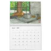 Deux page, milieu, calendrier blanc (Mar 2027)