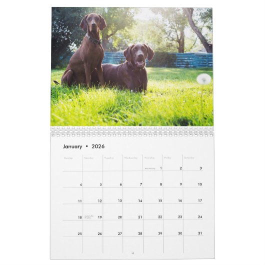 Deux page, milieu, calendrier blanc (Jan 2026)
