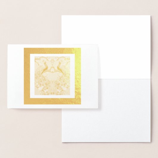 Deux Paons Bleus Indiens Carte Foil (Affichage)