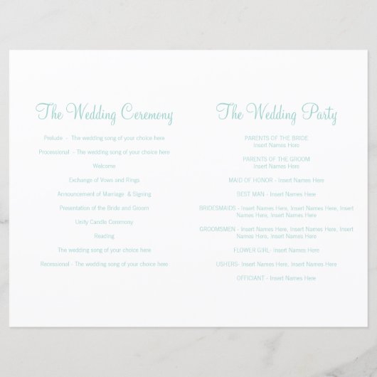 Deux papillons aqua turquoise graphique programme  (Dos)