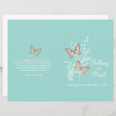 Deux papillons aqua turquoise graphique programme (Devant / Derrière)