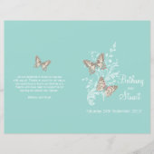 Deux papillons aqua turquoise graphique programme  (Devant)