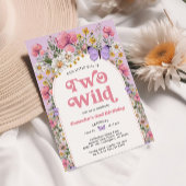 Deux papillons Fleurs sauvages sauvages Invitation