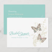 Deux papillons graphique nuptiale invitation à la  (Devant / Derrière)