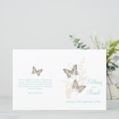 Deux papillons Programme de mariage graphique turq (Debout devant)