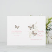 Deux papillons rose graphique programme de mariage (Debout devant)