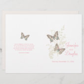 Deux papillons rose graphique programme de mariage (Devant / Derrière)