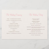 Deux papillons rose graphique programme de mariage (Dos)