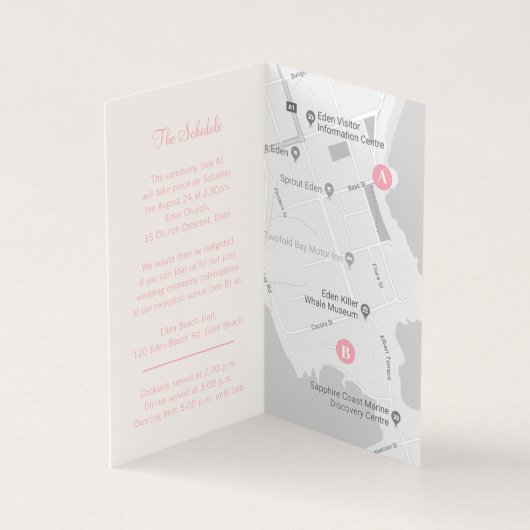 Deux papillons rose mariage détails plan (Inside)