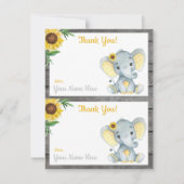 Deux par page Merci Cartes Elephant Girl Douche (Devant)