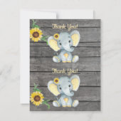 Deux par page Merci Cartes Elephant Girl Douche (Dos)