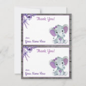Deux par page Merci Cartes Elephant Purple (Devant)