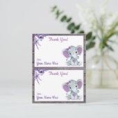 Deux par page Merci Cartes Elephant Purple (Debout devant)