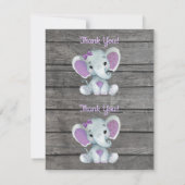 Deux par page Merci Cartes Elephant Purple (Dos)