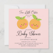 Deux petites cuties Twins Baby shower Invitation (Devant)