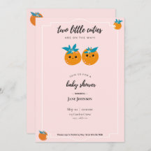 Deux petites cuties Twins Baby shower Invitation