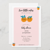 Deux petites cuties Twins Baby shower Invitation