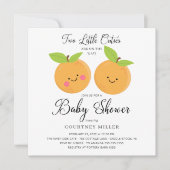 Deux petites cuties Twins Baby shower Invitation (Devant)